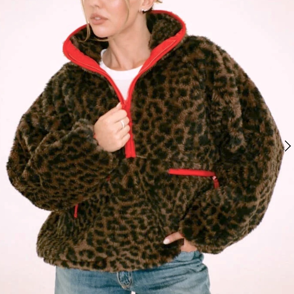 Leopard print fleece NWT size = S/M